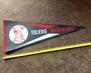 Toledo MudHens Vintage Logo 30-Inch Felt Baseball Pennant-Excellent Condition - Picture 1 of 15