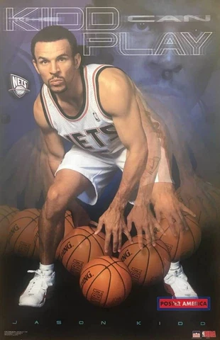 Jason Kidd New Jersey Nets Vintage 2001 NBA Poster 22.5 X 34.5 Cover