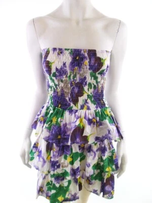 Vintage  T. XS Morado Corta Vestido mini Algodón 100% Sin mangas - Imagen 1 de 4