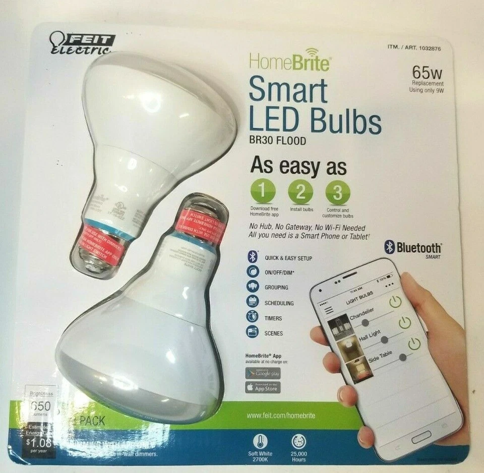 Feit Electric BR30 Flood  Bluetooth Smart LED Bulb 65w Soft White - Image 1 of 1