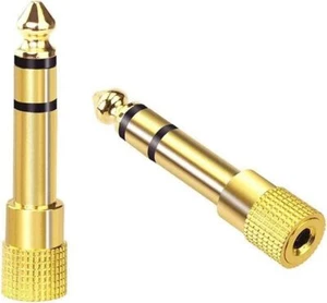 Adaptador conector de audio estéreo VCE 6,35 mm 1/4 pulgadas macho a 3,5 mm 1/8 pulgadas hembra para... - Imagen 1 de 9