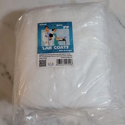 Polypropylene Lab Coats Unisex  2XL 10ct - Image 1 of 2