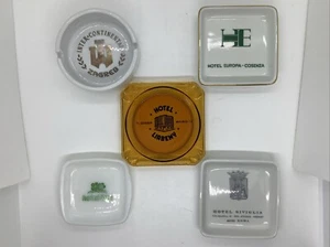 Vintage Lot of European Hotel Souvenir Ashtrays - Picture 1 of 14