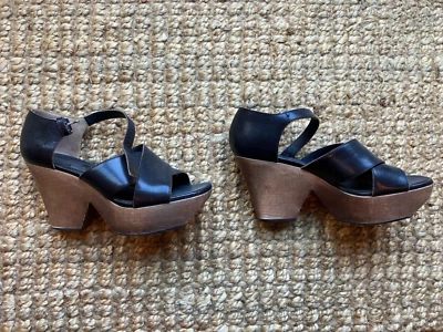 Marni Platform Wooden Heels Brown Italy SZ 39 Wedges - Image 1 of 4