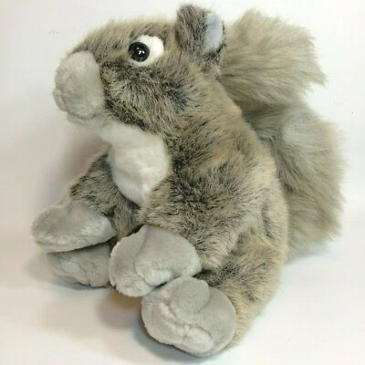 Gray Squirrel Soft Fluffy Tail Life Like Plush Toy Grey Furry Stuffed Animal 9"  - Image 1 of 4