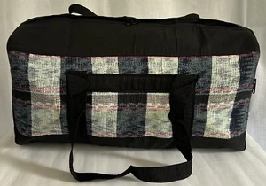 Damen Barrel Weekend Seesack: schwarz/blau. 100 % Baumwolle. Neu ohne Etikett - Bild 1 von 8