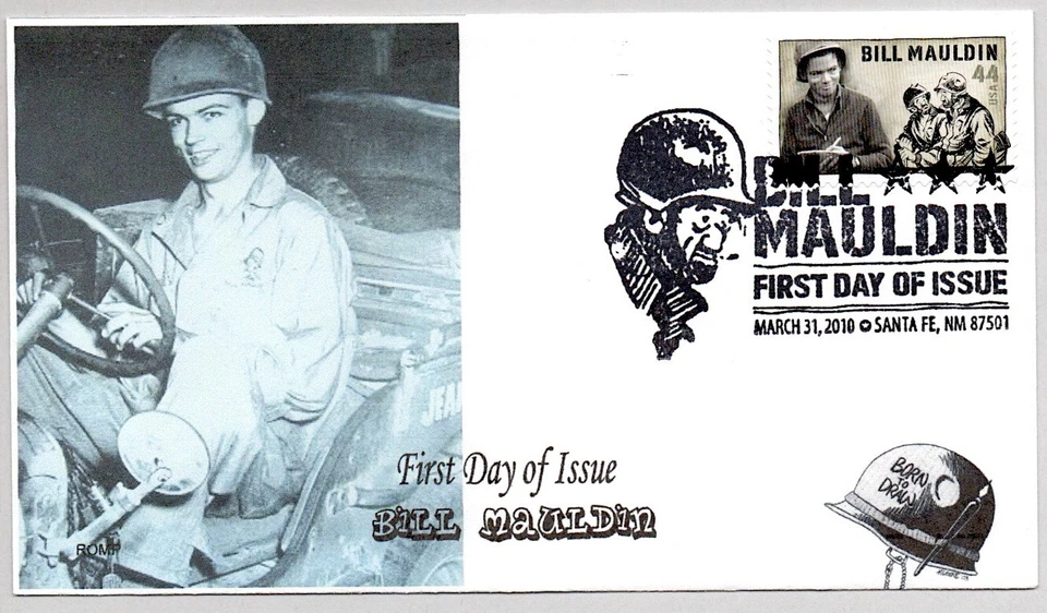 #4445 WORLD WAR II BILL MAULDIN STARS AND STRIPS ARTIST STAMP FIRST DAY OF ISSUE - Image 1 of 1