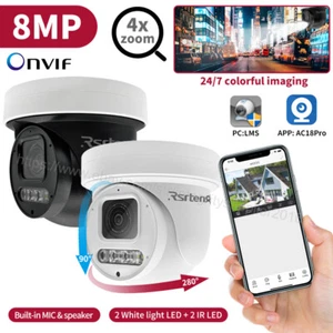 Rsrteng PTZ Kamera 8MP Vollfarbe 4x Zoom IP Zwei-Wege Audio POE CCTV IP66 - Bild 1 von 13
