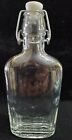 Vintage. Glass Bottle Attached Plastic Stopper 8 1/4" H. Apothecary, Oils, Water