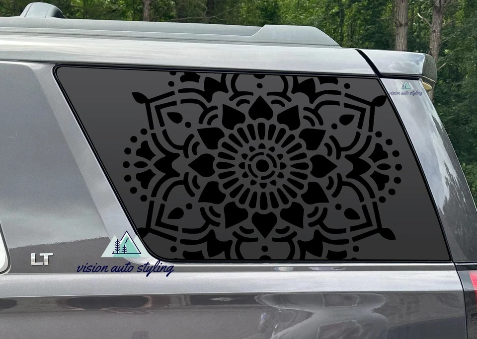Se adapta a Chevy Tahoe 2015-2020 cuarto ventana mandala calcomanía pegatina negra Foto 1 de 4