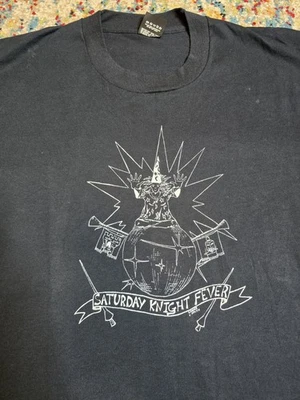 Vintage 90's Saturday Night Fever D&D Wizard RPG Graphic T-Shirt Size Large  - Image 1 of 4