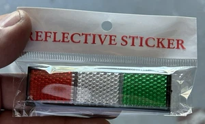 Reflective Reflector Italian flag 3-D sticker badge emblem - Picture 1 of 4