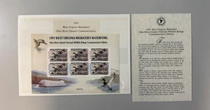 1991 West Virginia State Duck Stamp - Souvenir Sheet of 6 - Picture 1 of 4