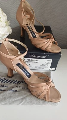 Diamant Tanzschuhe Gr. 4 Nappaleder Lachsfarbe - Bild 1 von 4