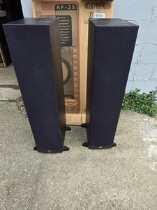 Klipsch RF-25 Floor Standing Speakers -PAIR- BLACK- ORIGINAL Manufacturers Boxes - Picture 1 of 5