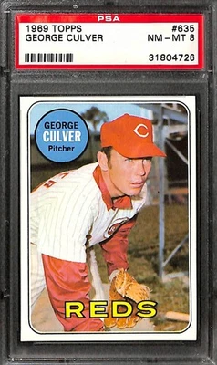 1969 TOPPS #635 GEORGE CULVER PSA 8 NM-MT 31804726  - Image 1 of 3