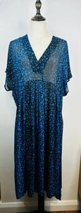 Motto Leopard Print Maxi Dress Size 10 12 14 Blue Black Sheer Flowy RRP$129 - Picture 1 of 11