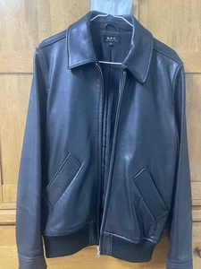 A.P.C Moto Blouson Leather Jacket S Black Classic Rider Style - Picture 1 of 10