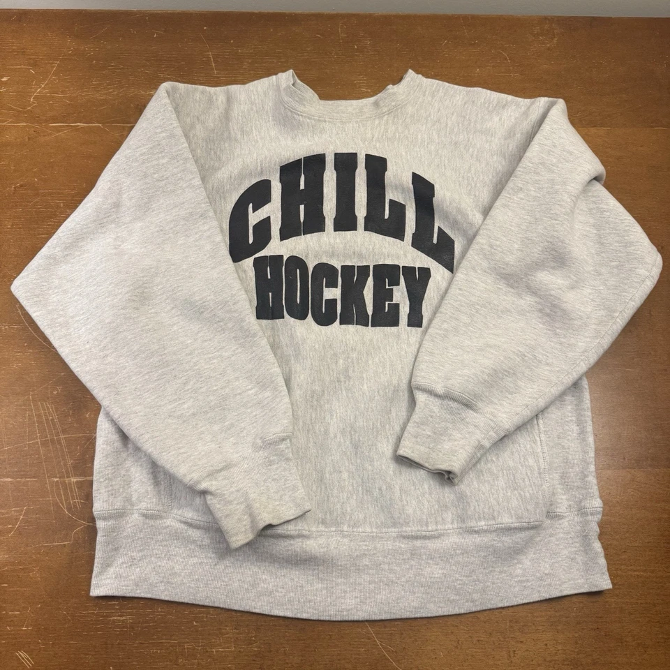 Sudadera De Colección Columbus Chill Para Hombres 2XL Gris ECHL Hockey Ohio Pullover Años 90 Foto 1 de 4