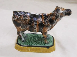 EARLY 19TH CENTURY PRATTWARE? COW CREAMER - STAFFORDSHIRE? FRENCH FAIENCE? - Picture 1 of 13