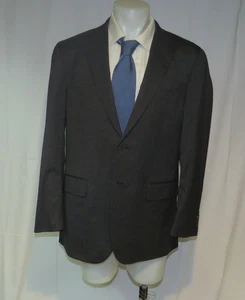 Isaia Sanita Current Silk Blend Solid Charcoal Two Button Suit Jacket 46L - Picture 1 of 14