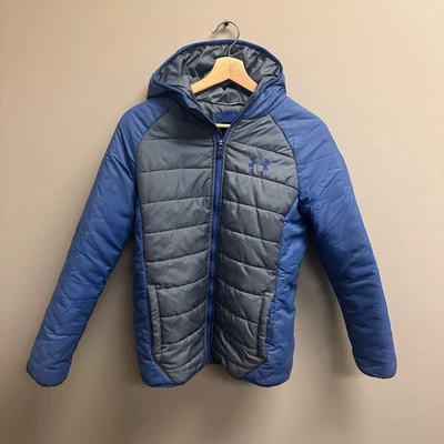 Under Armour Cold Gear Storm Youth Size L Blue Puffer Coat Outdoors See Details - Image 1 of 4