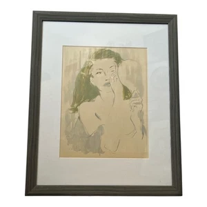Vintage Vertês (1895-1961) “Raised Eyebrows” Hand-Colored Lithograph Plate 1941 - Picture 1 of 12