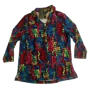 Ali Miles Damen Gr. M 3/4 Arm Gewebte Knopfleiste Tunika Bluse Top Neu - Bild 1 von 16