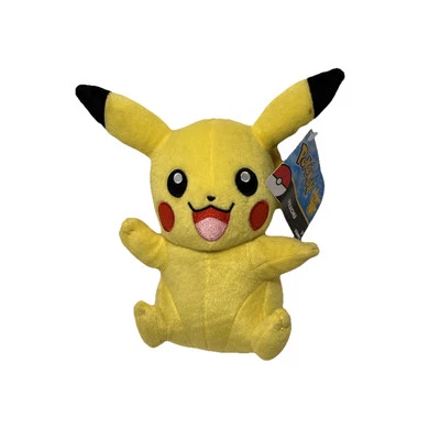 Official Pokemon Sitting Pikachu Yellow Plush Soft Toy 8" Nintendo Tomy 2016 - Image 1 of 4
