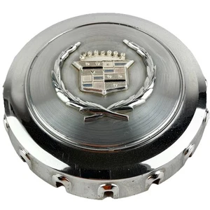 75-85 Cadillac Chrome Wire Wheel Hubcap Center Cover & Emblem 243845 OEM GM - Picture 1 of 8