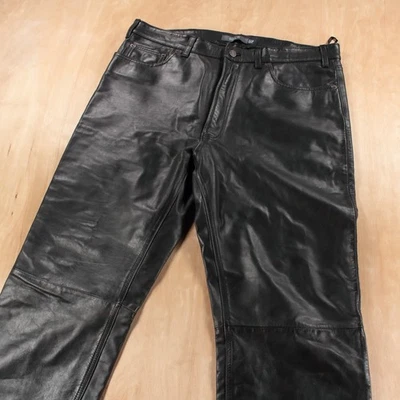 Pantalones vaqueros de cuero bootcut y2k GAP de colección 38x30 etiqueta western biker cyber punk Foto 1 de 4