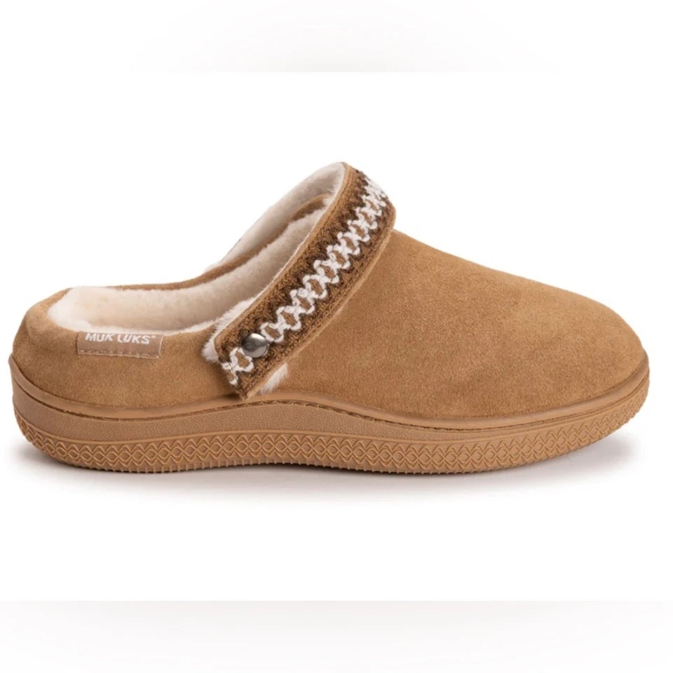 MUK LUK WOMEN'S QUIANNA LUNA CLOG SUEDE SLIPPERS Size Large NEW - Image 1 of 4