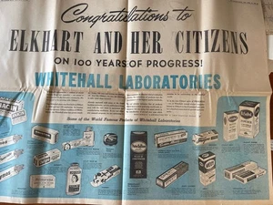 Whitehall Laboratories 1958 Newspaper Ad Clipping Elkhart IN Large 2 Page - Picture 1 of 10