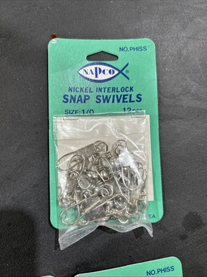 Napco Nickel Interlock Snap Swivels Size 1/0 12-Pack - Image 1 of 2