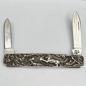 Vintage Case XX USA 278 Lion & Bull Knife Shaw Leibowitz Sterling Handles - Picture 1 of 15