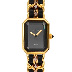 CHANEL Premiere Size M H0001 Vintage Quartz Black Dial Ladies Watch 90302821 - Picture 1 of 6