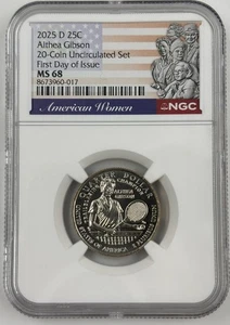 2025 D ALTHEA GIBSON AMERICAN WOMEN AWQ NGC MS 68 ⭐FIRST DAY OF ISSUE⭐ - Picture 1 of 2