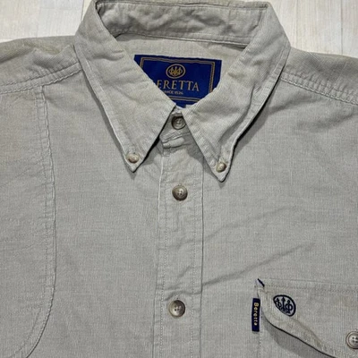 Camisa Beretta Shooting XL Pana Manga Larga Bronceada Botones Caza Foto 1 de 4