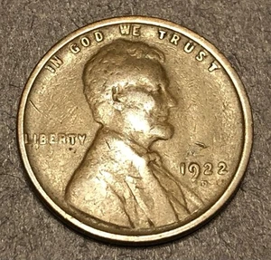 1922-D “Weak D” Lincoln Head Wheat Cent, F Fine Condition - Picture 1 of 2