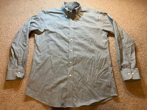 Lauren Ralph Lauren Mens Size 16 34-35 Slim Button Up Shirt Green Long Sleeve - Picture 1 of 12