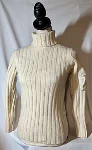 French Connection weißer Strick Rollkragen Wollpullover mit Tasche Gr. Small schick - Bild 1 von 8