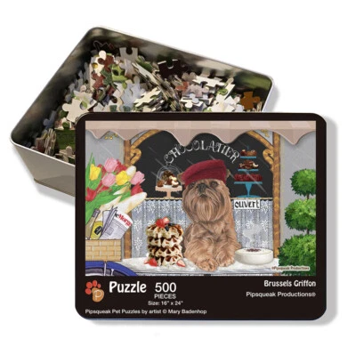 Rompecabezas Grifo Bruselas, 500 piezas con lata reutilizable, de pintura de Ma Foto 1 de 3