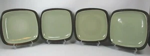 4 Umbra Swerv Espresso Gray Off Center Rim Square 10in. Dinner Plates - Picture 1 of 7