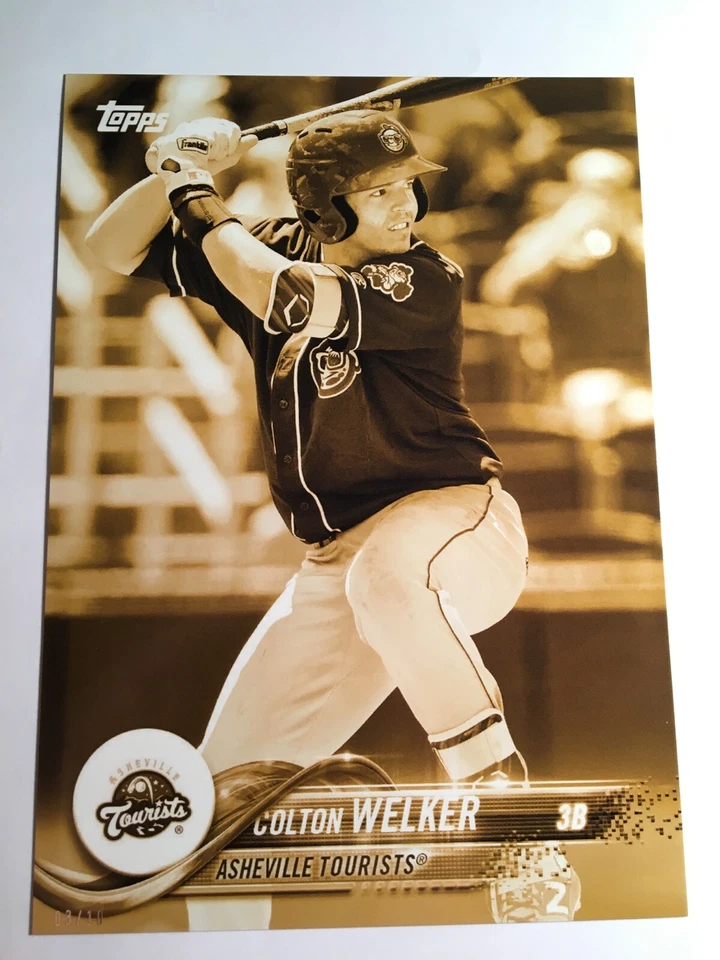 2018 Topps Pro Debut Jumbo 5x7 Colton Welker Tourists 106 Gold 03/10 - Image 1 of 1