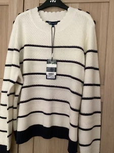 Crew clothing ladies Navy/white jumper NEW with tags 18 - Picture 1 of 8