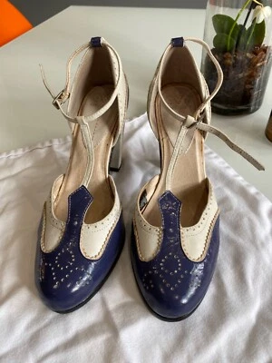 Tacones bloque de gamuza y charol deisel 39 6 ver descripción Foto 1 de 4