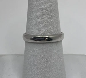 14K White Gold 3.7mm Wide Wedding Band Ring Size 7.5 - Picture 1 of 6