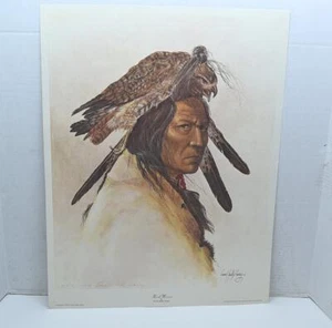 Litografía nativa americana firmada por Enoch Kelly Haney "Hawk Warrior" 254/1000 - Imagen 1 de 6