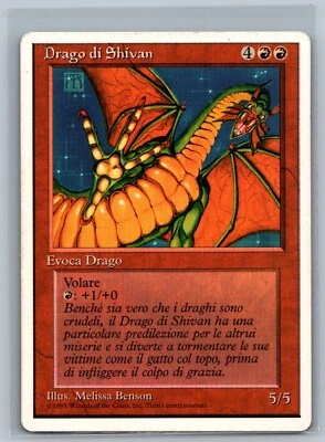 Magic MTG ITALIAN 4th Edition Shivan Dragon (Foreign White Border) MTG TCG CCG - Image 1 of 2