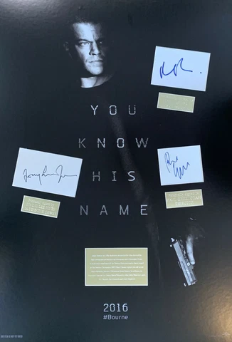 JASON BOURNE, MATT DAMON, TOMMY LEE JONES hand signed frame NEW Cover